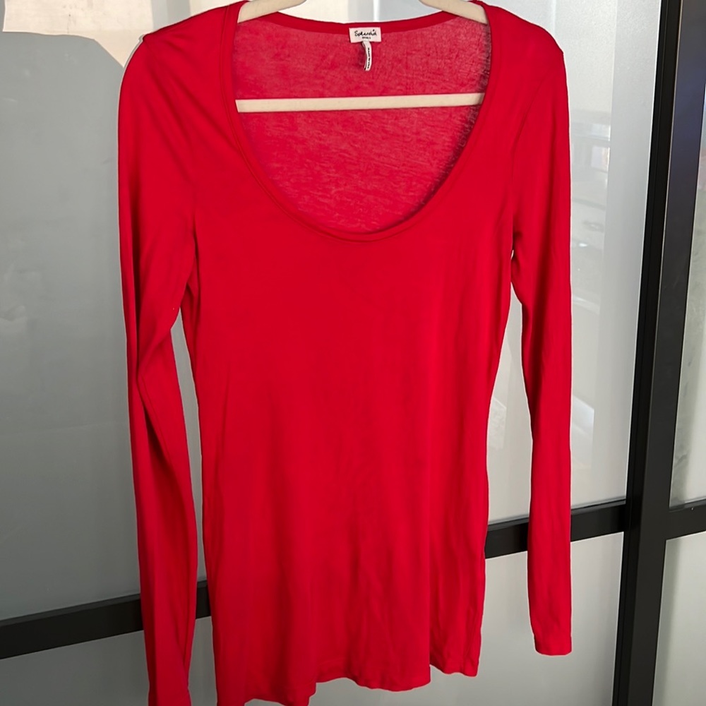 Red Scoop Neck Tee by Splendid - Small
